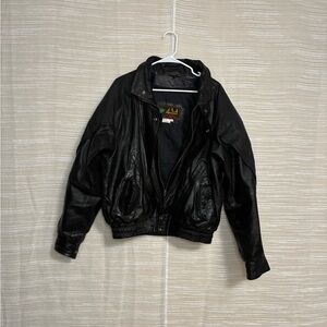 🔴SOLD🔴Vintage FM4U Black Leather Jacket Vintage Streetwear Aesthetic